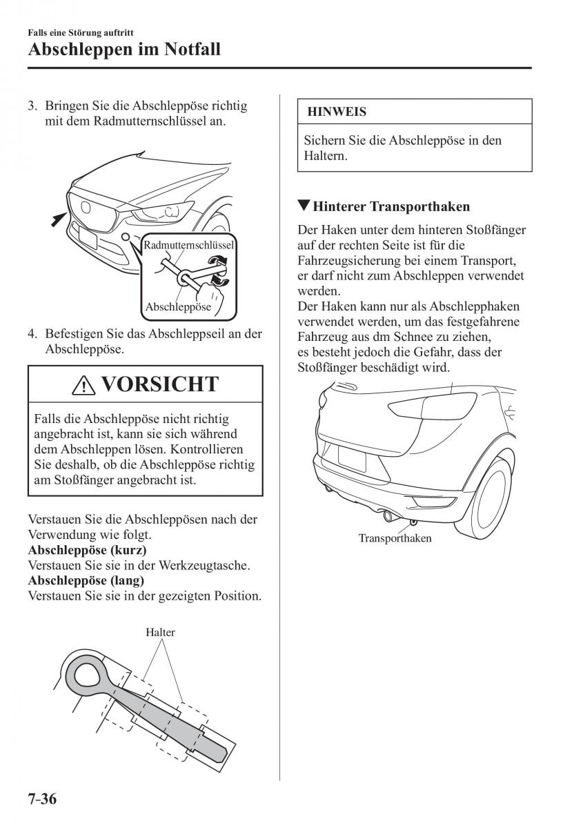 Mazda CX 3 Handbuch / page 607