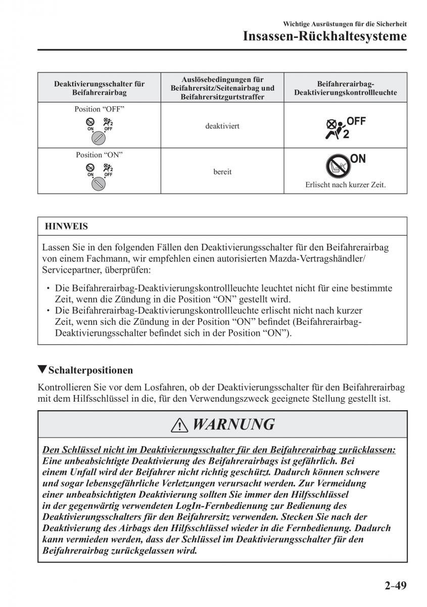 Mazda CX 3 Handbuch / page 70