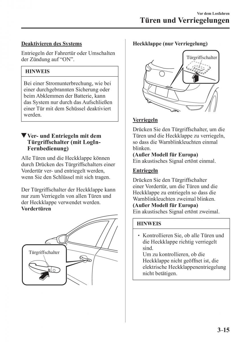 Mazda CX 3 Handbuch / page 94