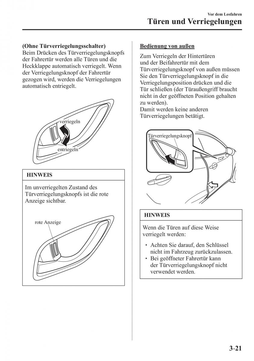 Mazda CX 3 Handbuch / page 100