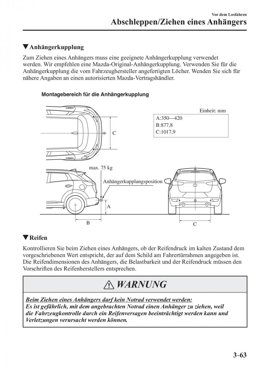 Mazda CX 3 Handbuch / page 142