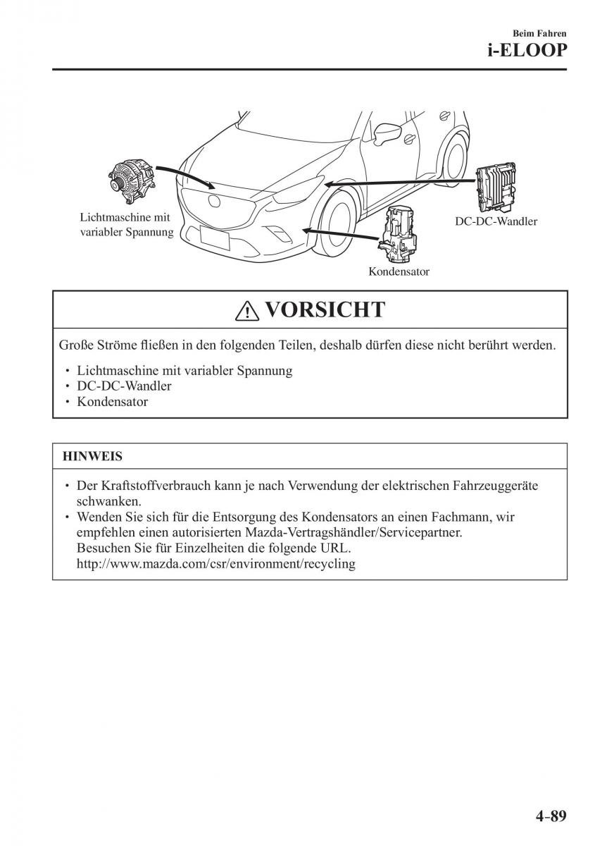 Mazda CX 3 Handbuch / page 234