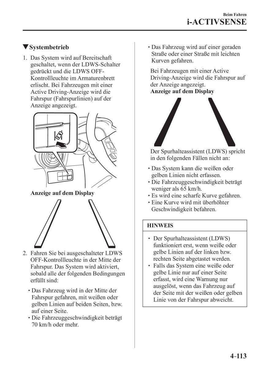 Mazda CX 3 Handbuch / page 258