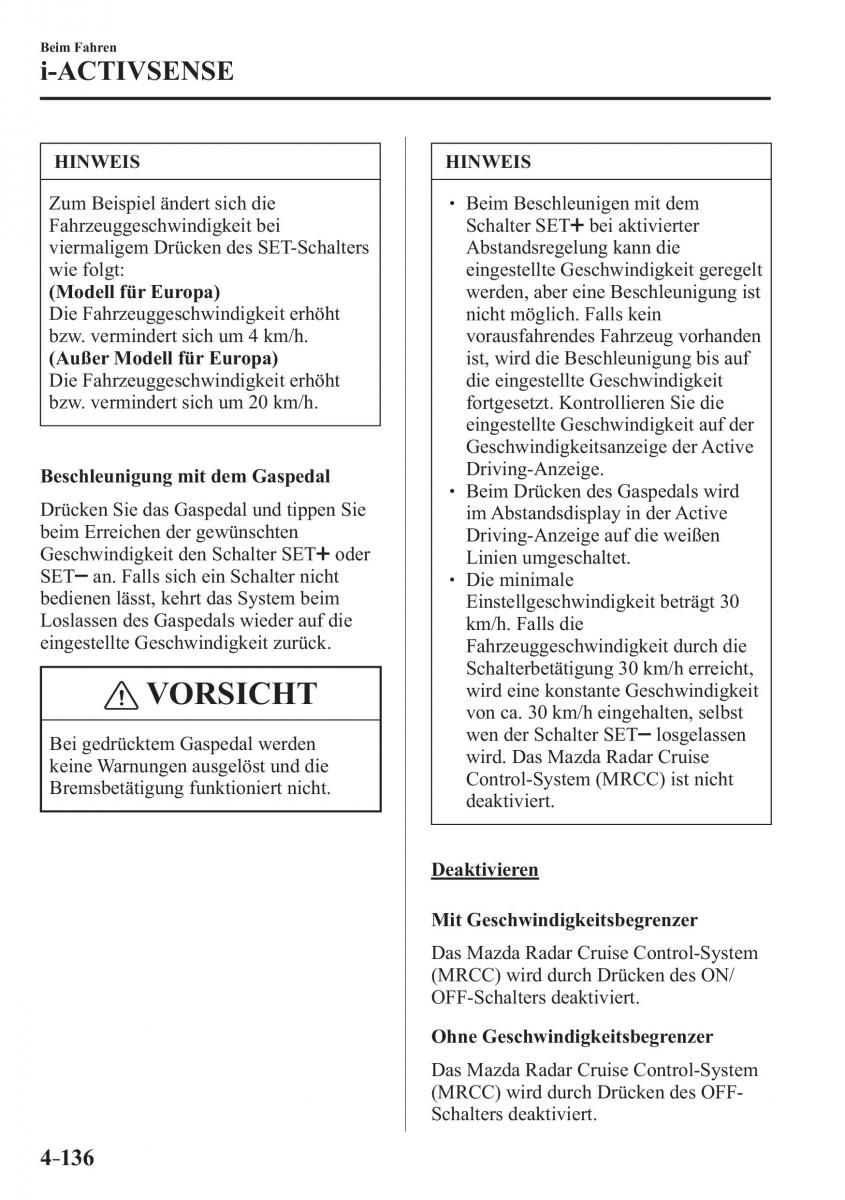 Mazda CX 3 Handbuch / page 281