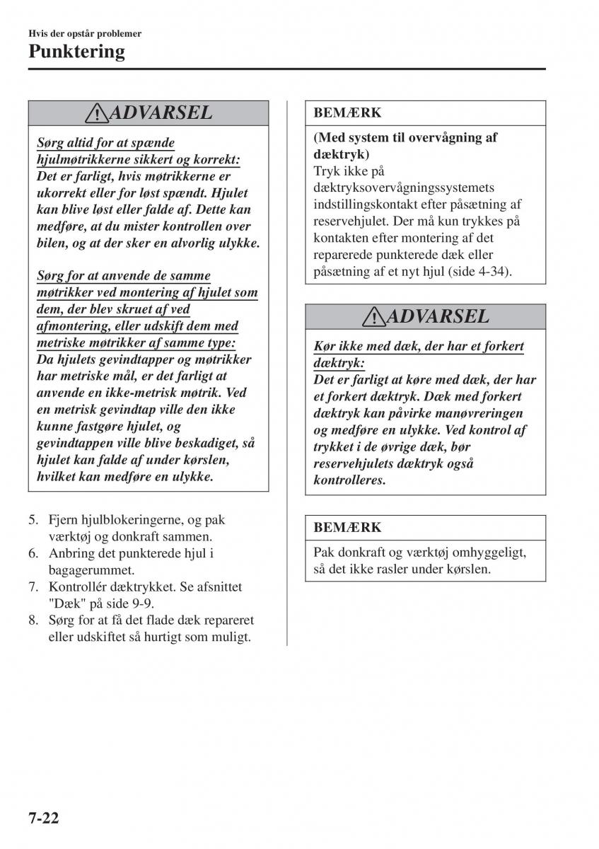 Mazda CX 3 Bilens instruktionsbog / page 552