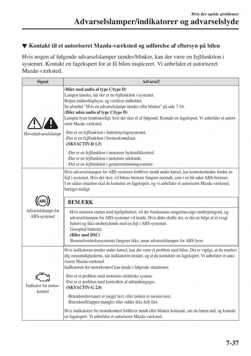 Mazda CX 3 Bilens instruktionsbog / page 567