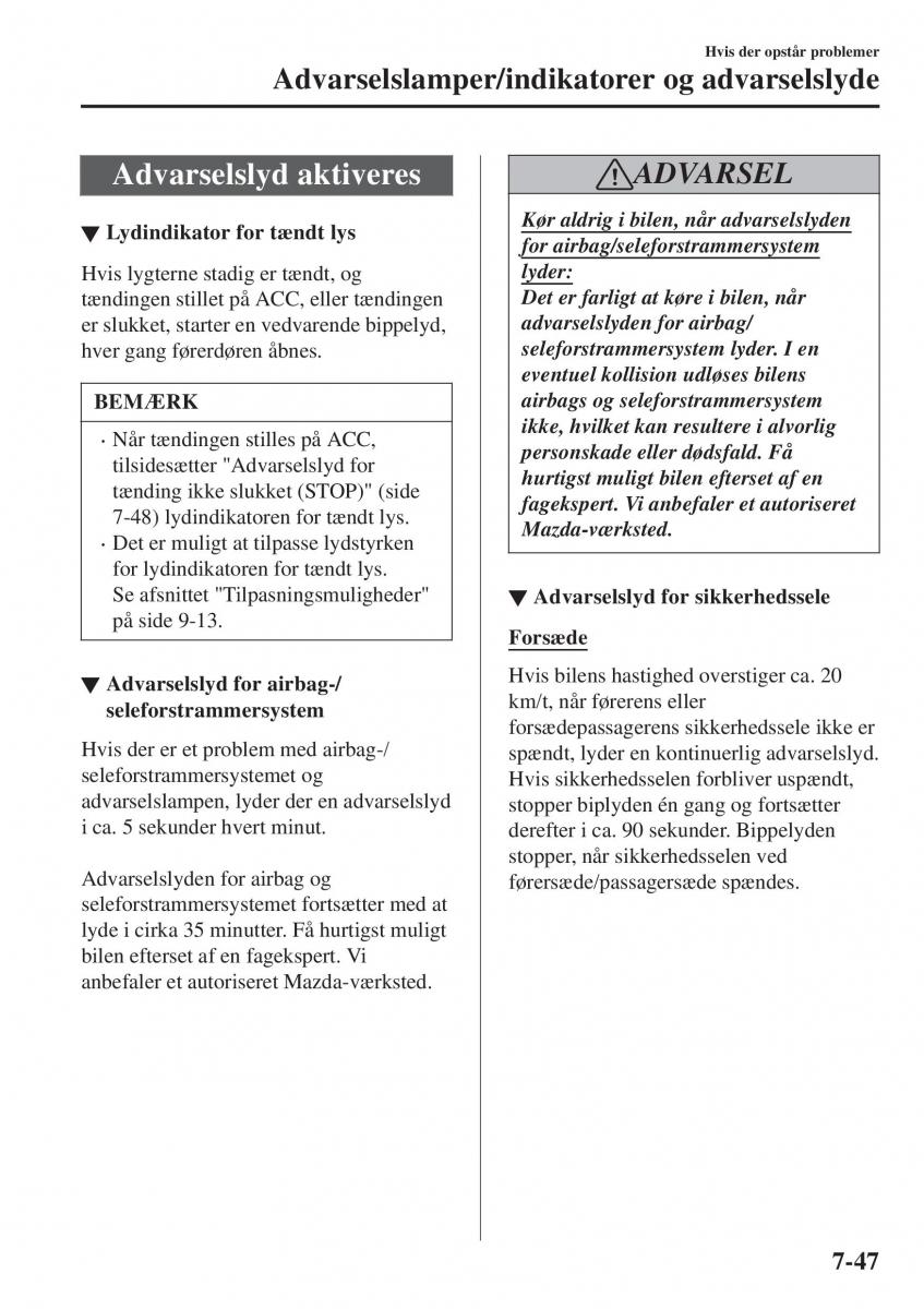 Mazda CX 3 Bilens instruktionsbog / page 577