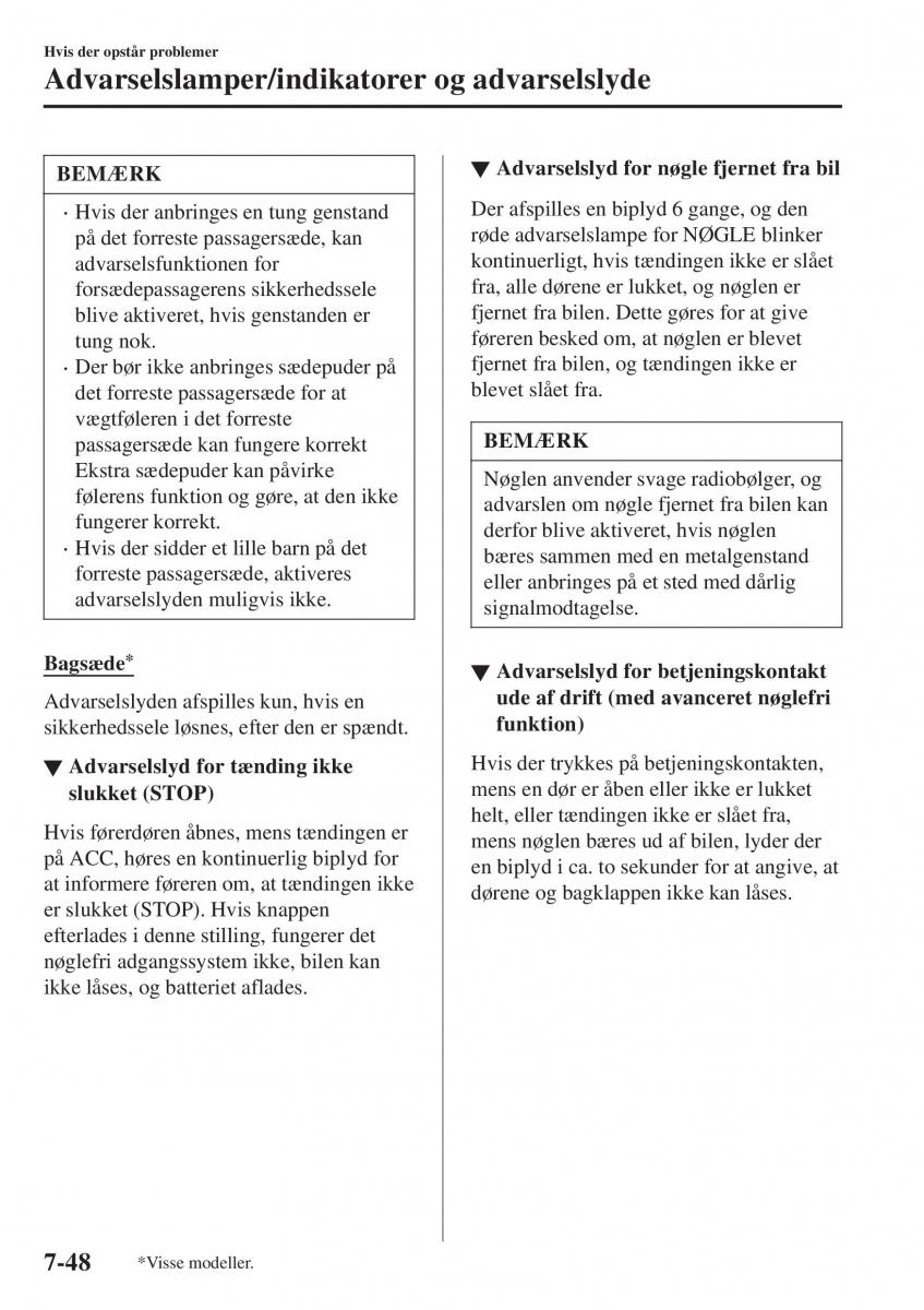 Mazda CX 3 Bilens instruktionsbog / page 578