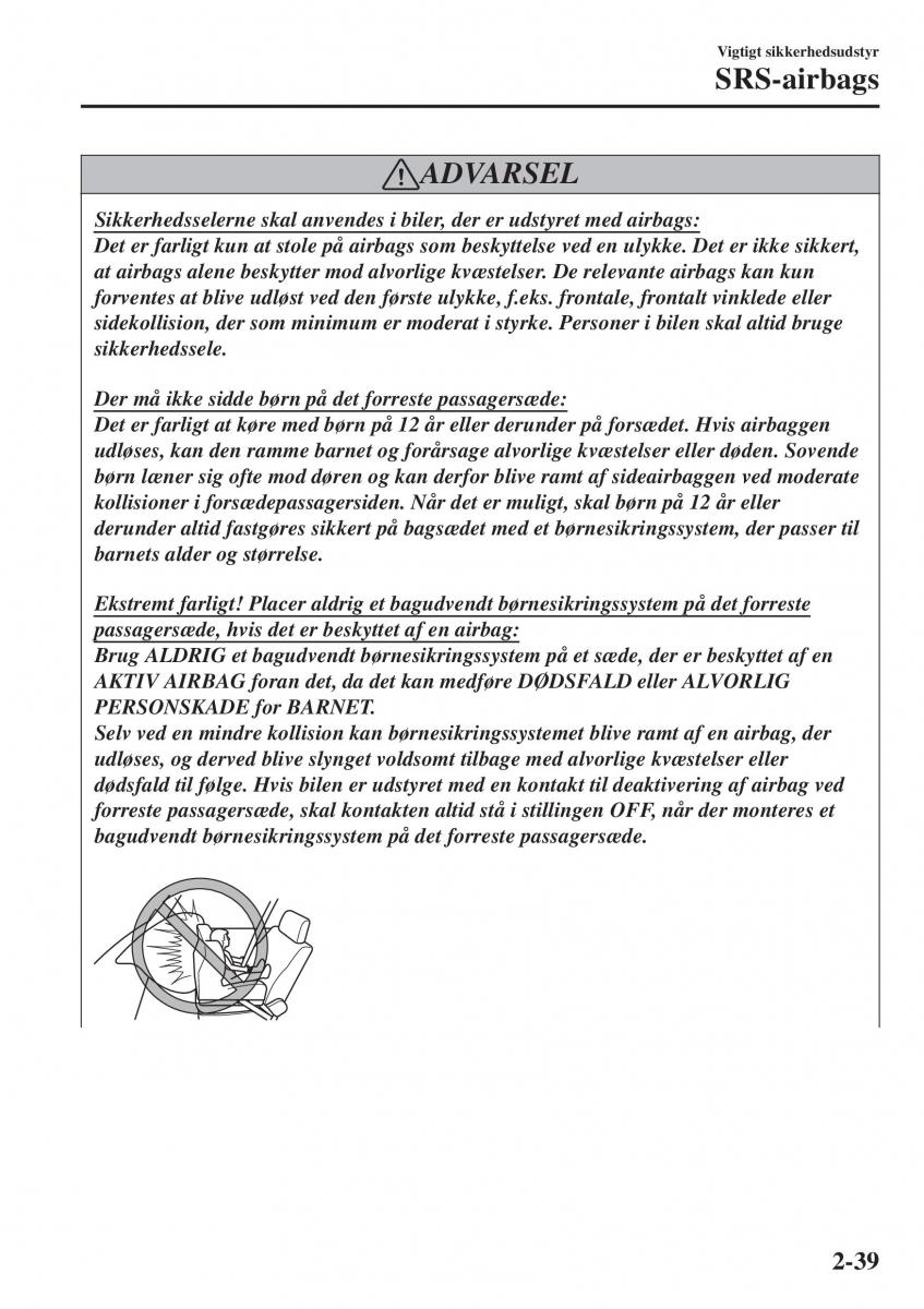 Mazda CX 3 Bilens instruktionsbog / page 59