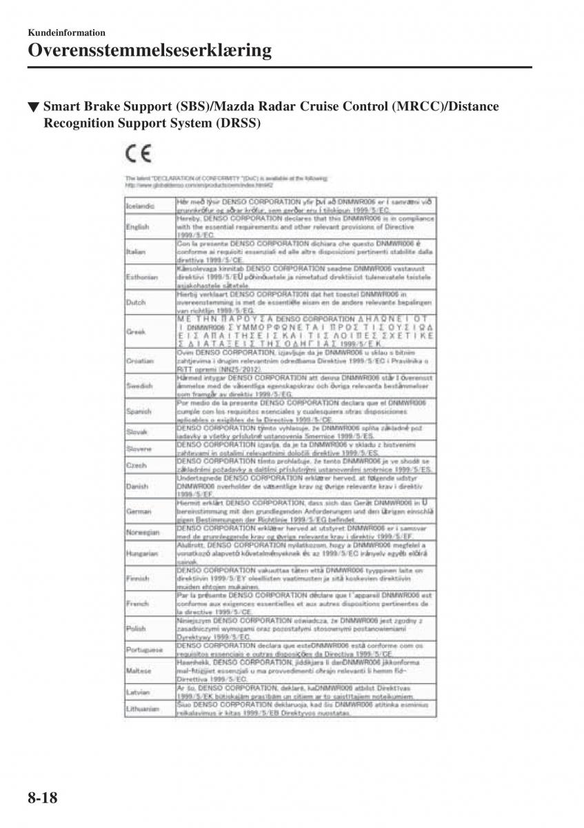 Mazda CX 3 Bilens instruktionsbog / page 602