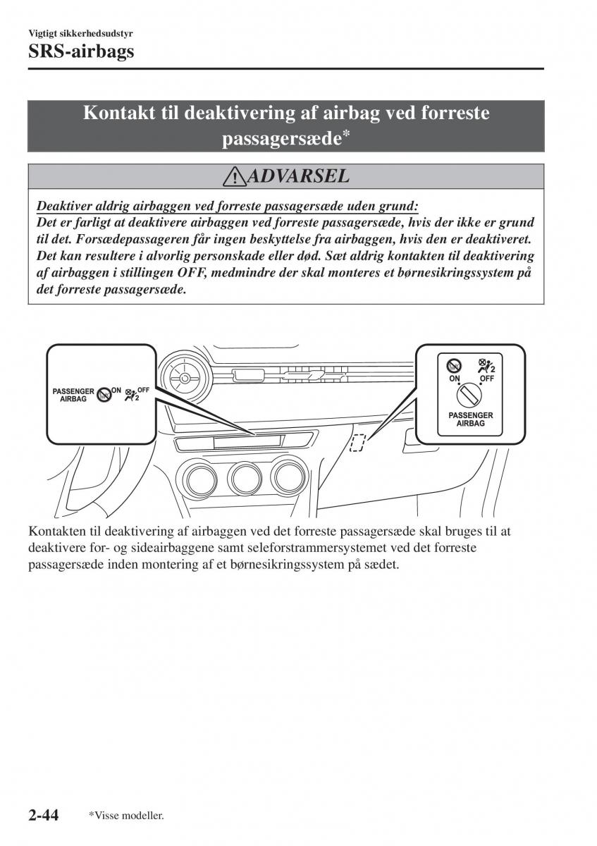 Mazda CX 3 Bilens instruktionsbog / page 64