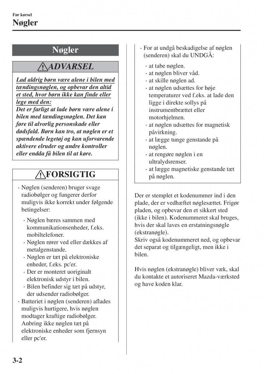 Mazda CX 3 Bilens instruktionsbog / page 78