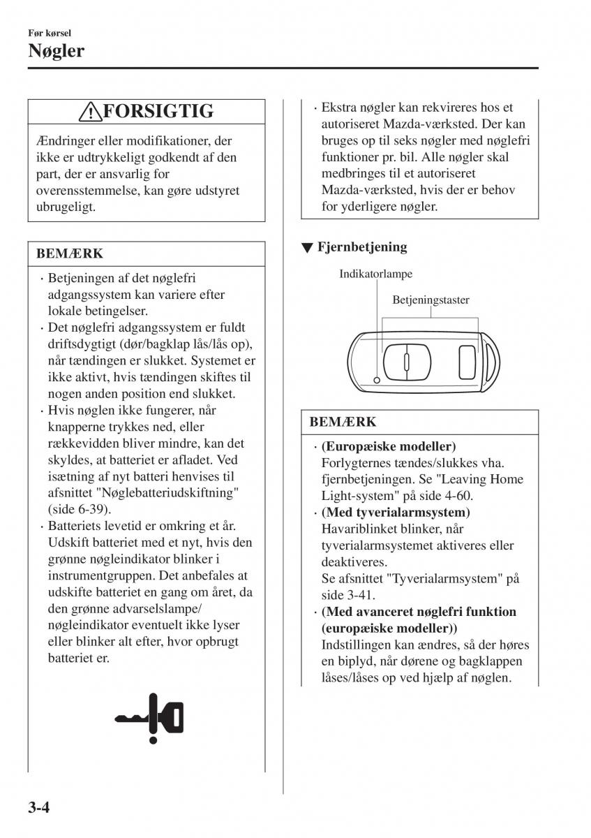 Mazda CX 3 Bilens instruktionsbog / page 80