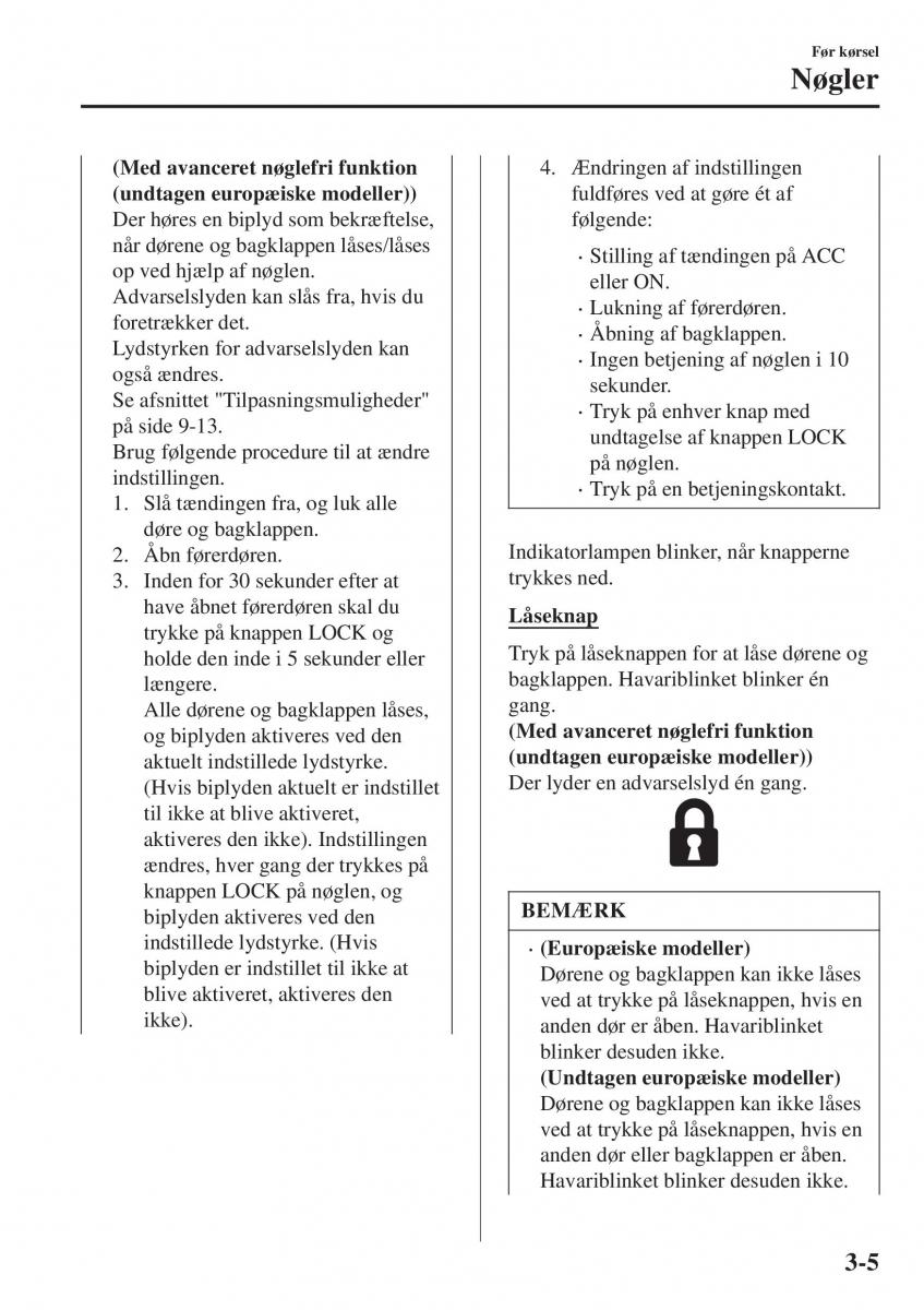 Mazda CX 3 Bilens instruktionsbog / page 81