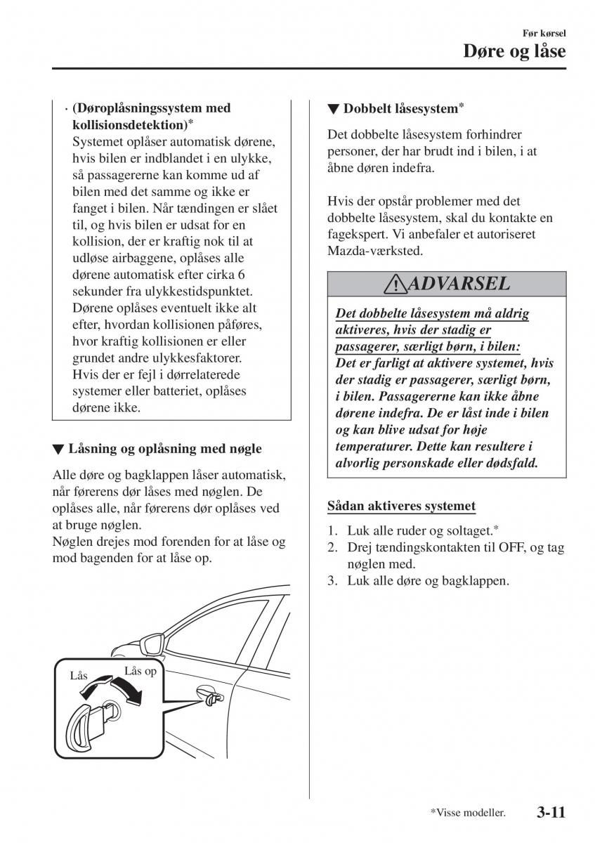 Mazda CX 3 Bilens instruktionsbog / page 87