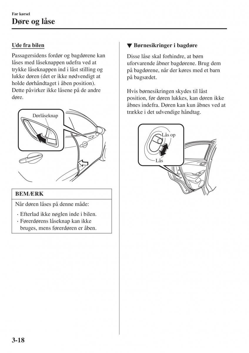 Mazda CX 3 Bilens instruktionsbog / page 94