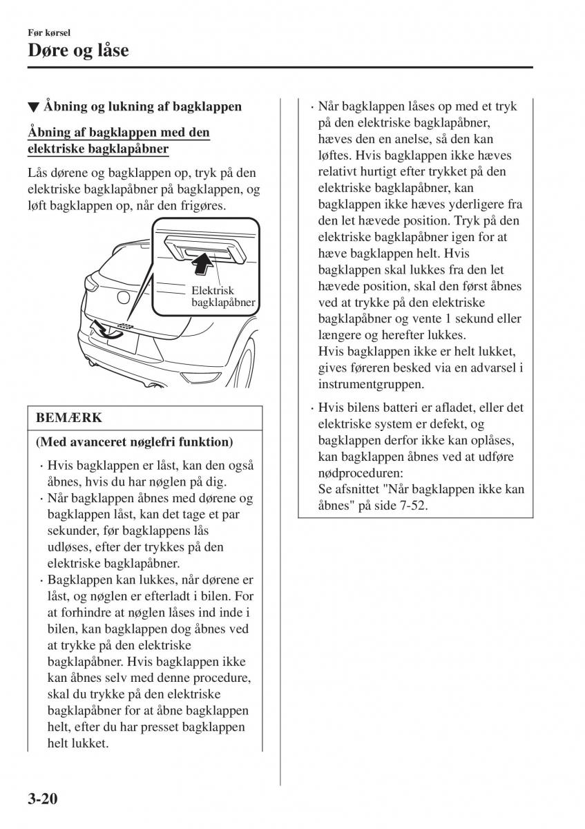 Mazda CX 3 Bilens instruktionsbog / page 96