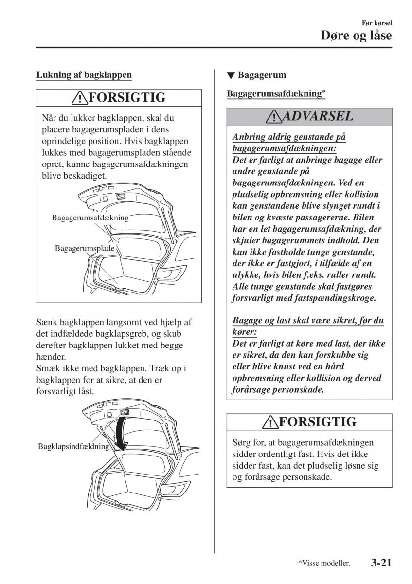 Mazda CX 3 Bilens instruktionsbog / page 97