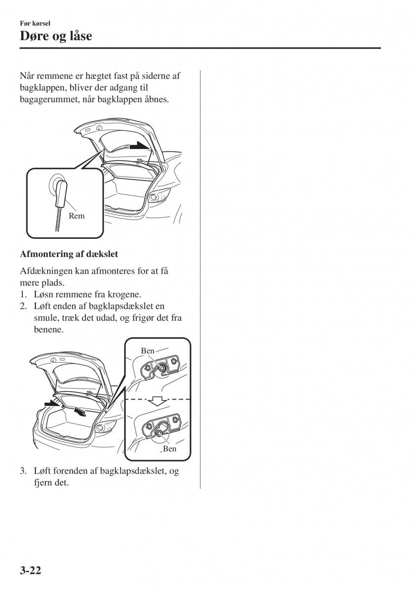 Mazda CX 3 Bilens instruktionsbog / page 98