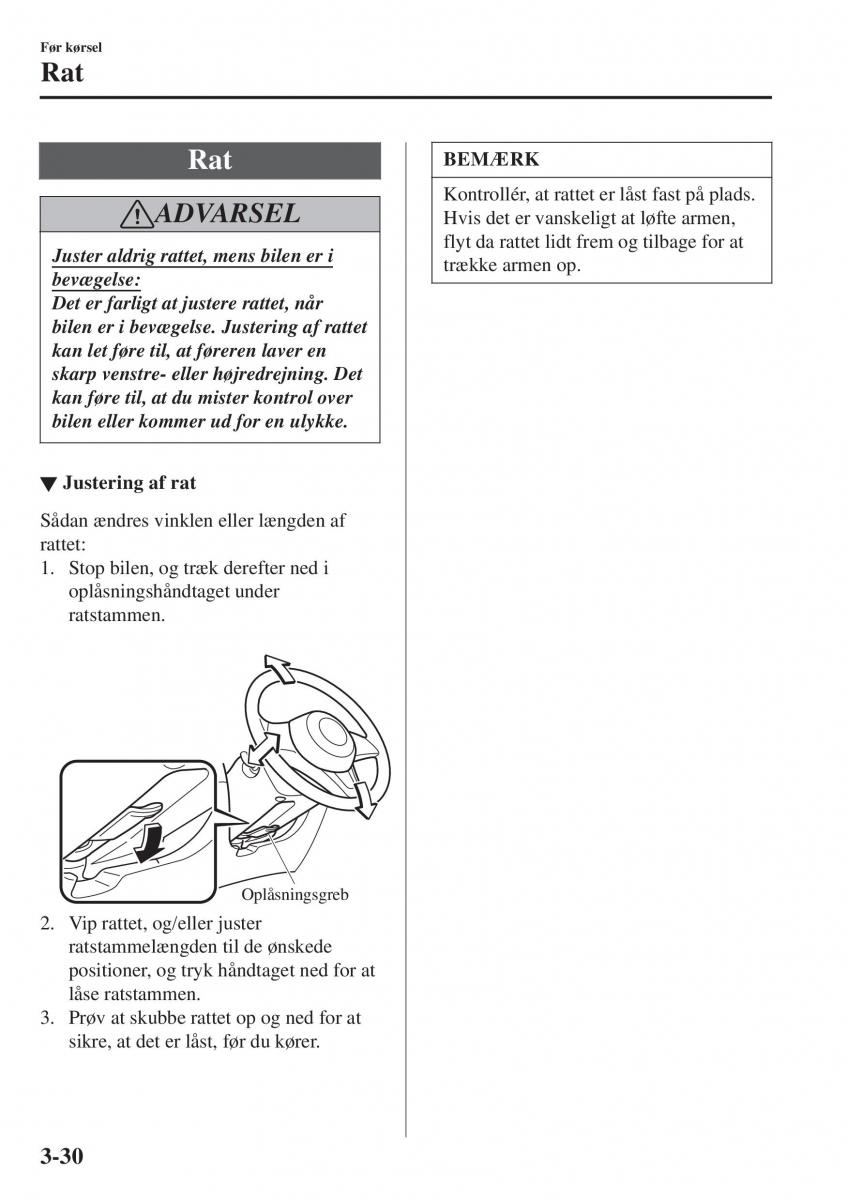 Mazda CX 3 Bilens instruktionsbog / page 106