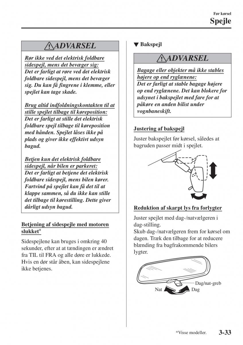 Mazda CX 3 Bilens instruktionsbog / page 109