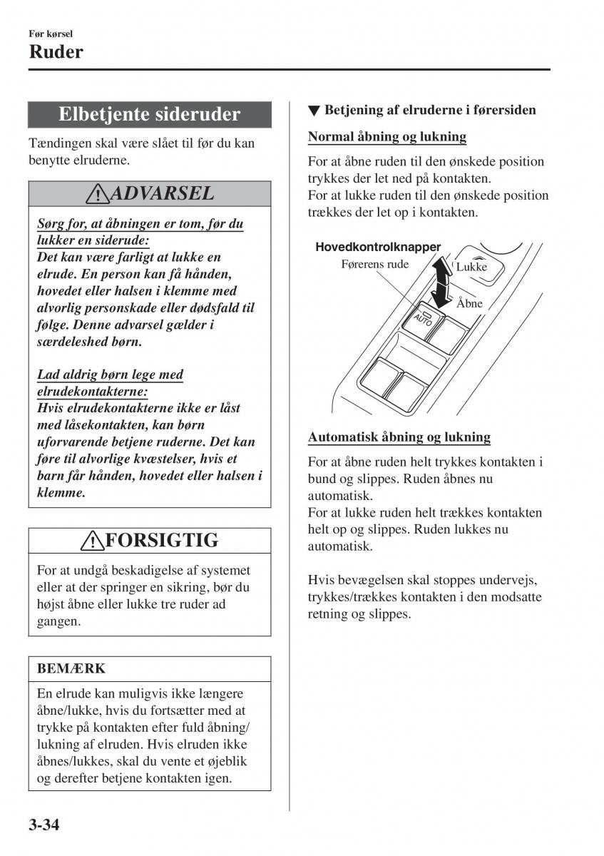 Mazda CX 3 Bilens instruktionsbog / page 110