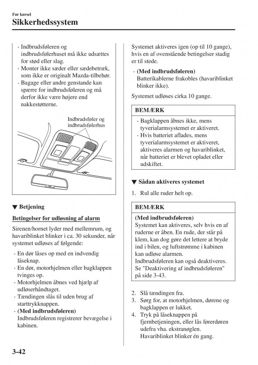 Mazda CX 3 Bilens instruktionsbog / page 118