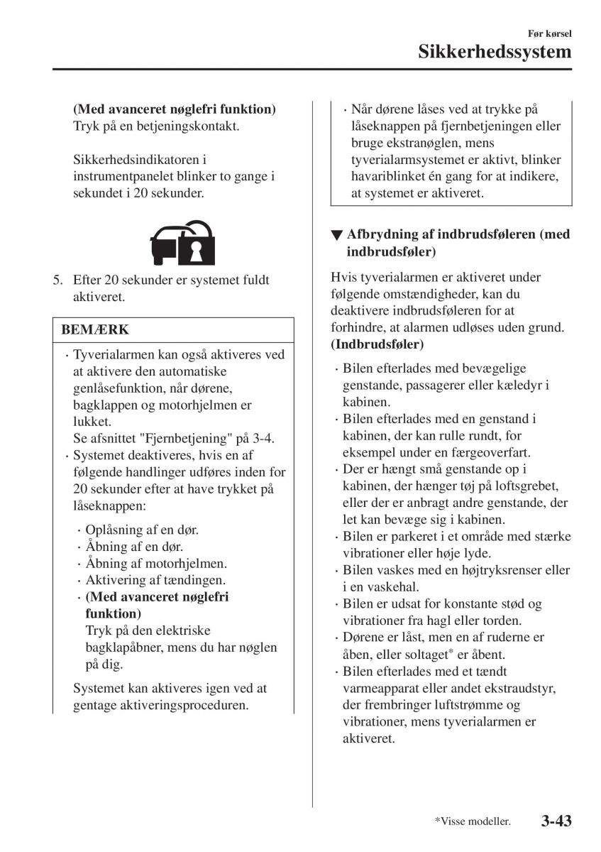 Mazda CX 3 Bilens instruktionsbog / page 119