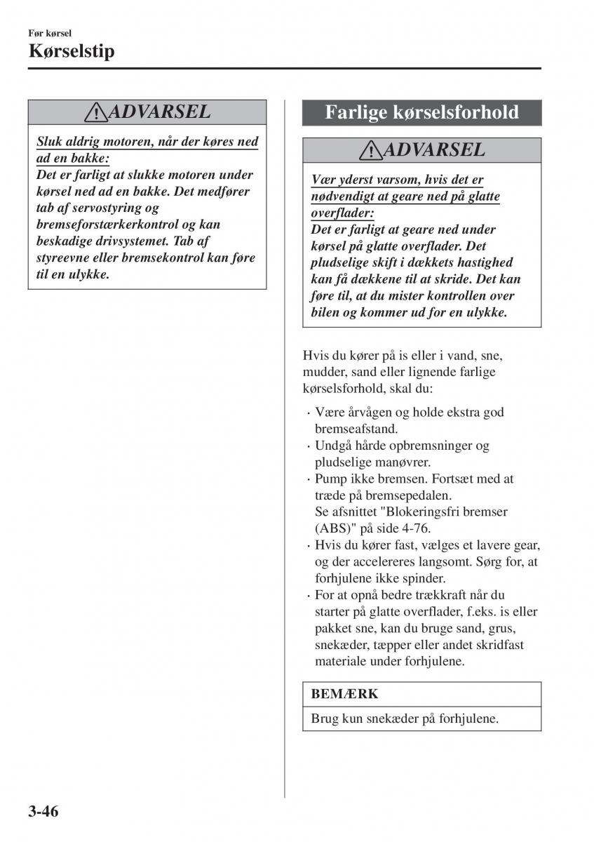 Mazda CX 3 Bilens instruktionsbog / page 122