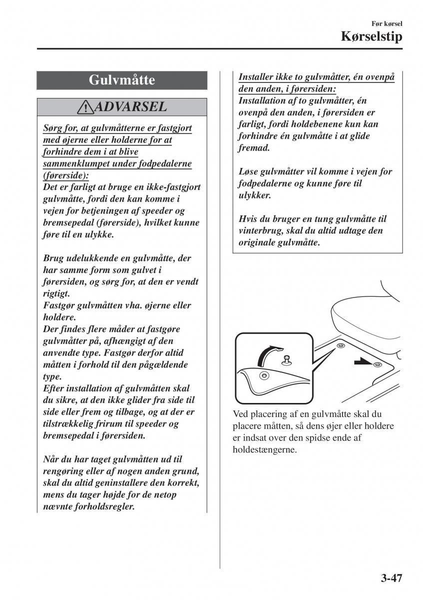 Mazda CX 3 Bilens instruktionsbog / page 123