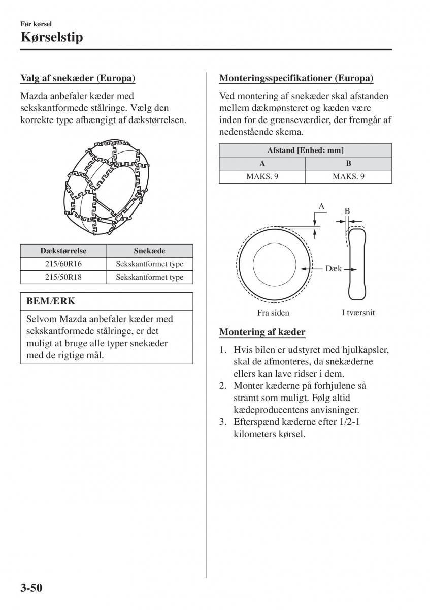 Mazda CX 3 Bilens instruktionsbog / page 126