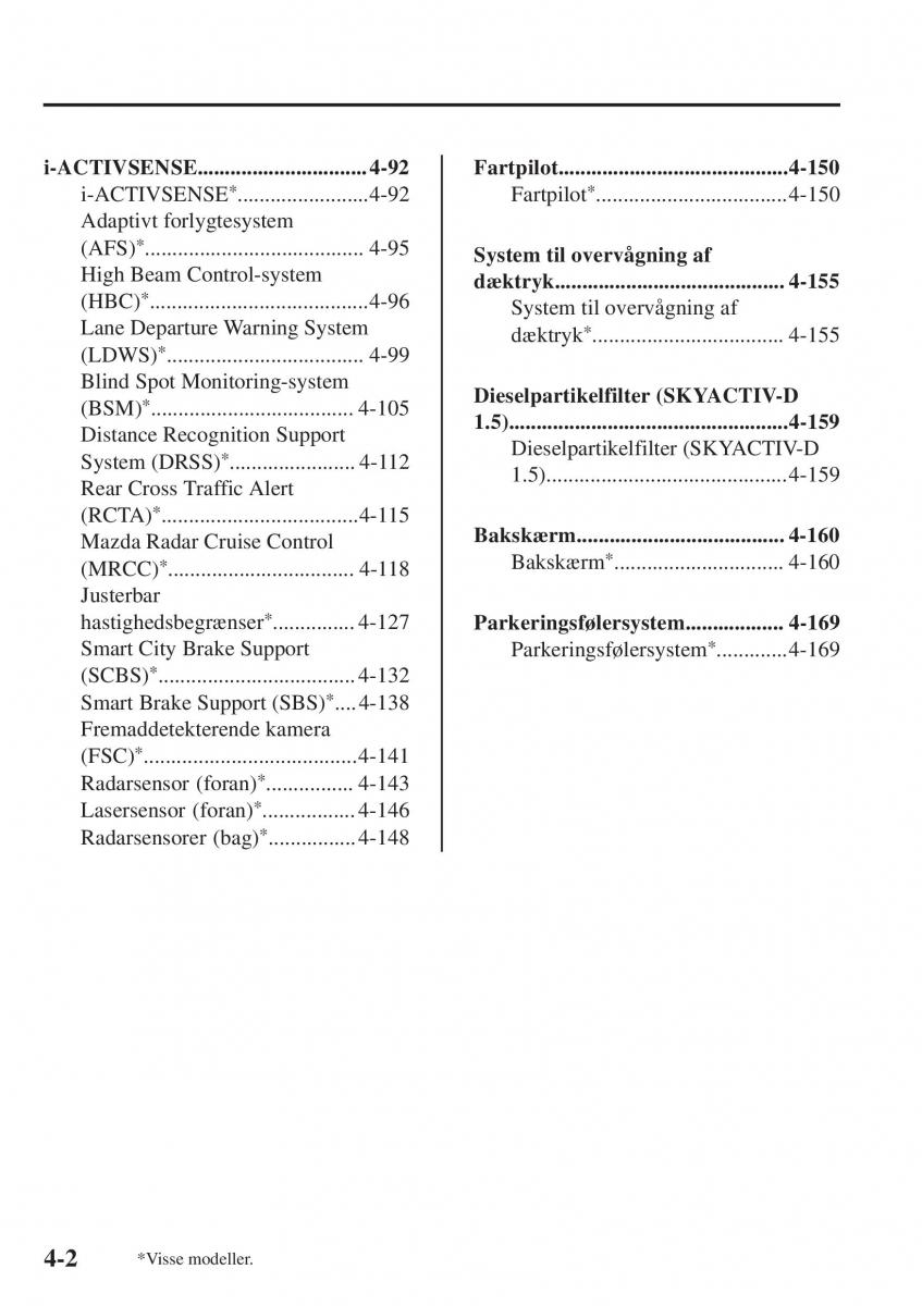 Mazda CX 3 Bilens instruktionsbog / page 138