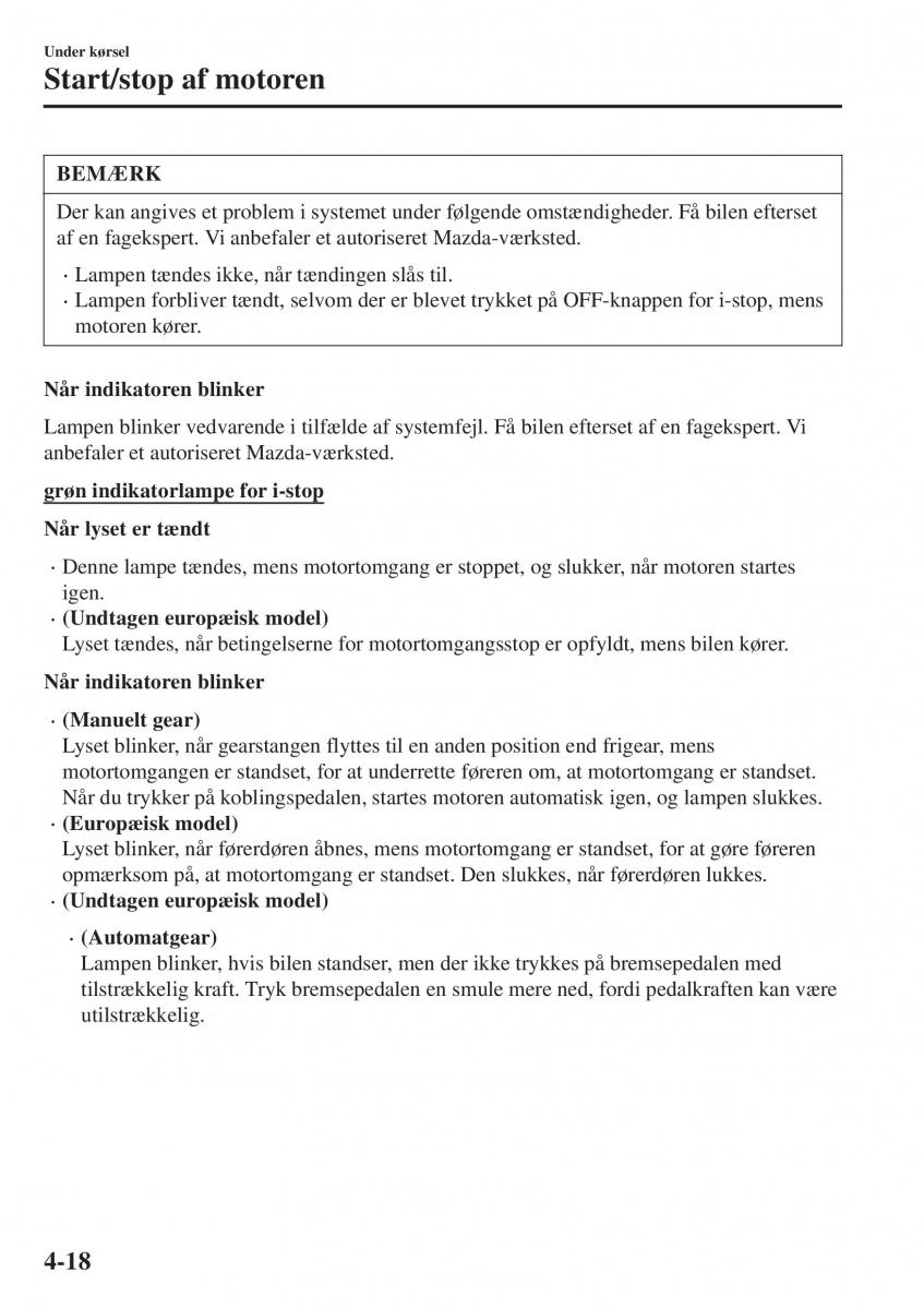 Mazda CX 3 Bilens instruktionsbog / page 154