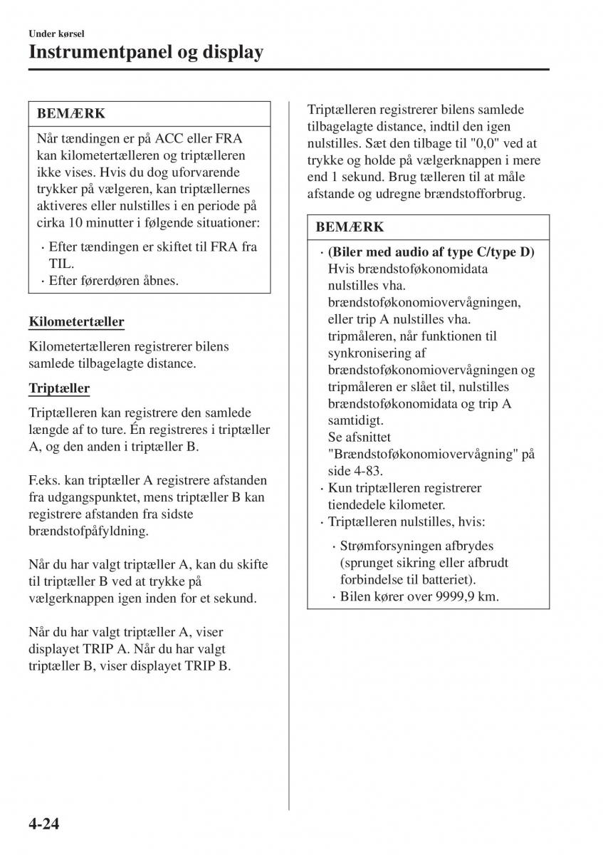 Mazda CX 3 Bilens instruktionsbog / page 160