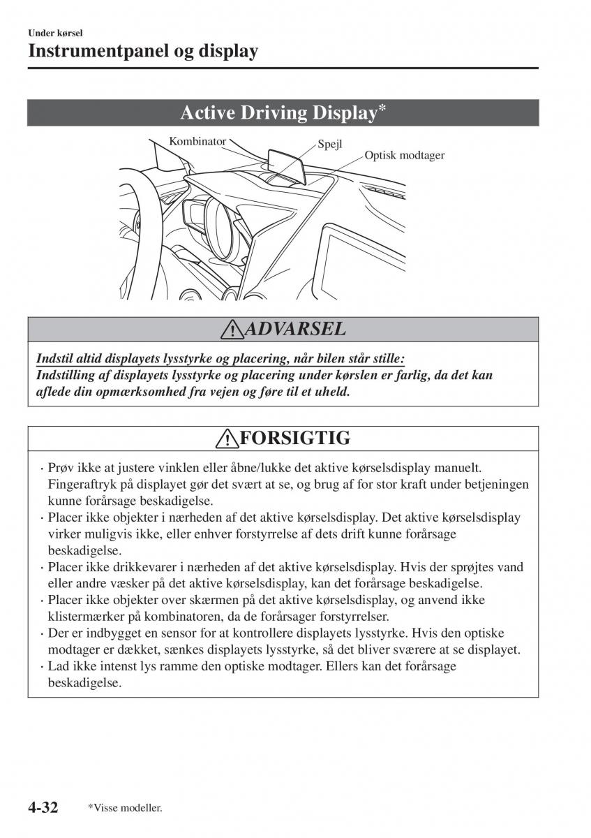 Mazda CX 3 Bilens instruktionsbog / page 168