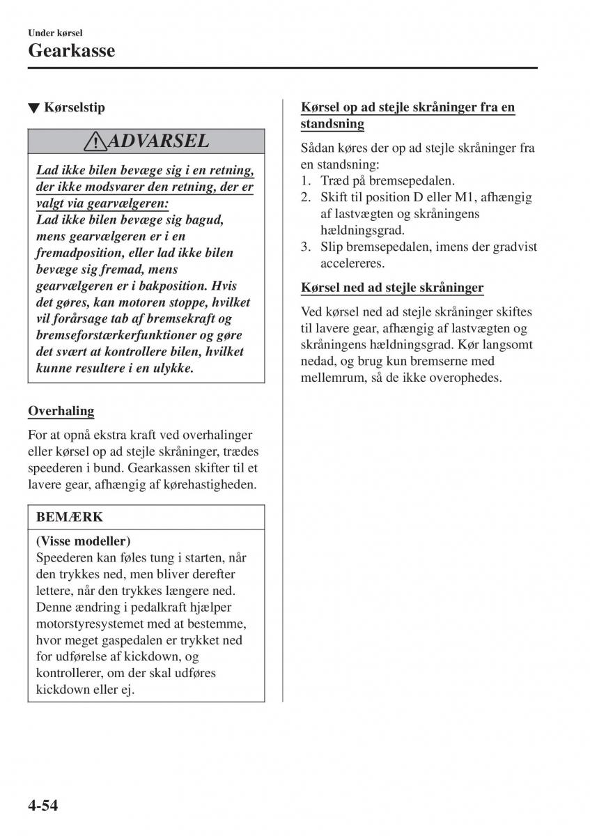 Mazda CX 3 Bilens instruktionsbog / page 190