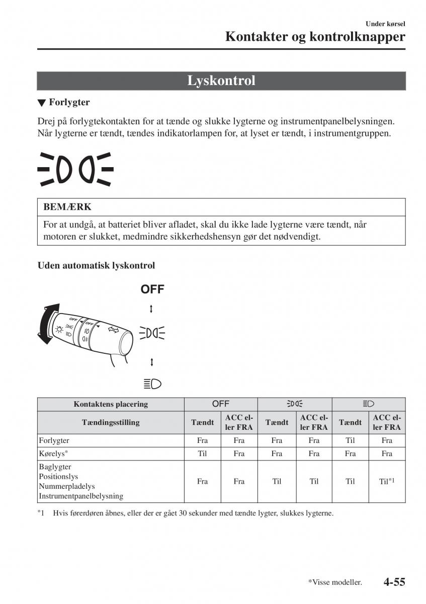 Mazda CX 3 Bilens instruktionsbog / page 191