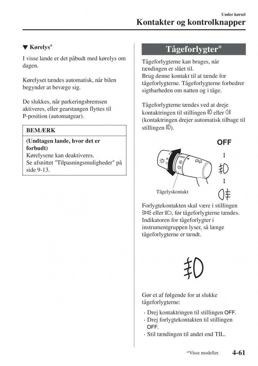 Mazda CX 3 Bilens instruktionsbog / page 197