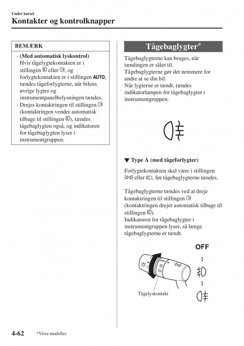 Mazda CX 3 Bilens instruktionsbog / page 198