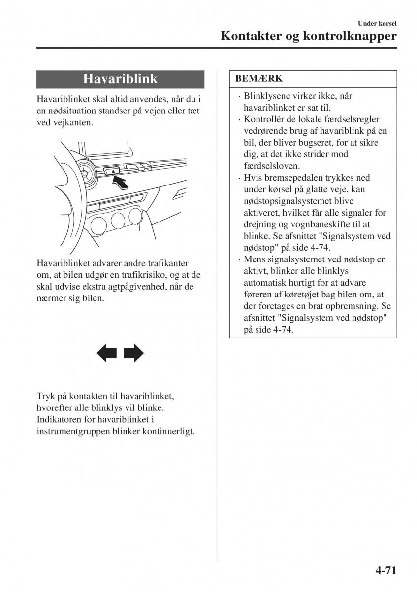 Mazda CX 3 Bilens instruktionsbog / page 207