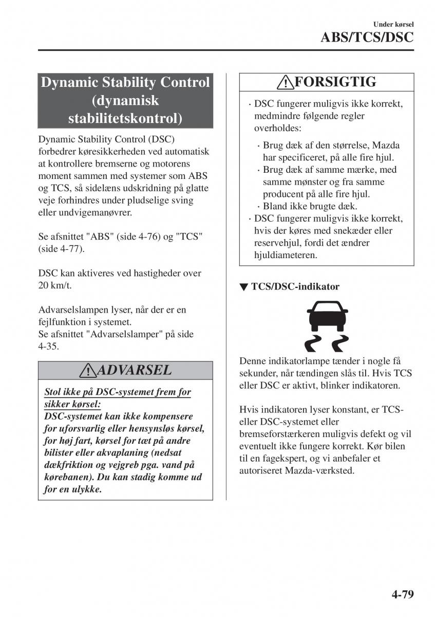 Mazda CX 3 Bilens instruktionsbog / page 215