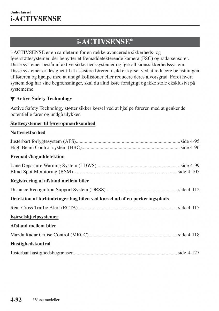 Mazda CX 3 Bilens instruktionsbog / page 228