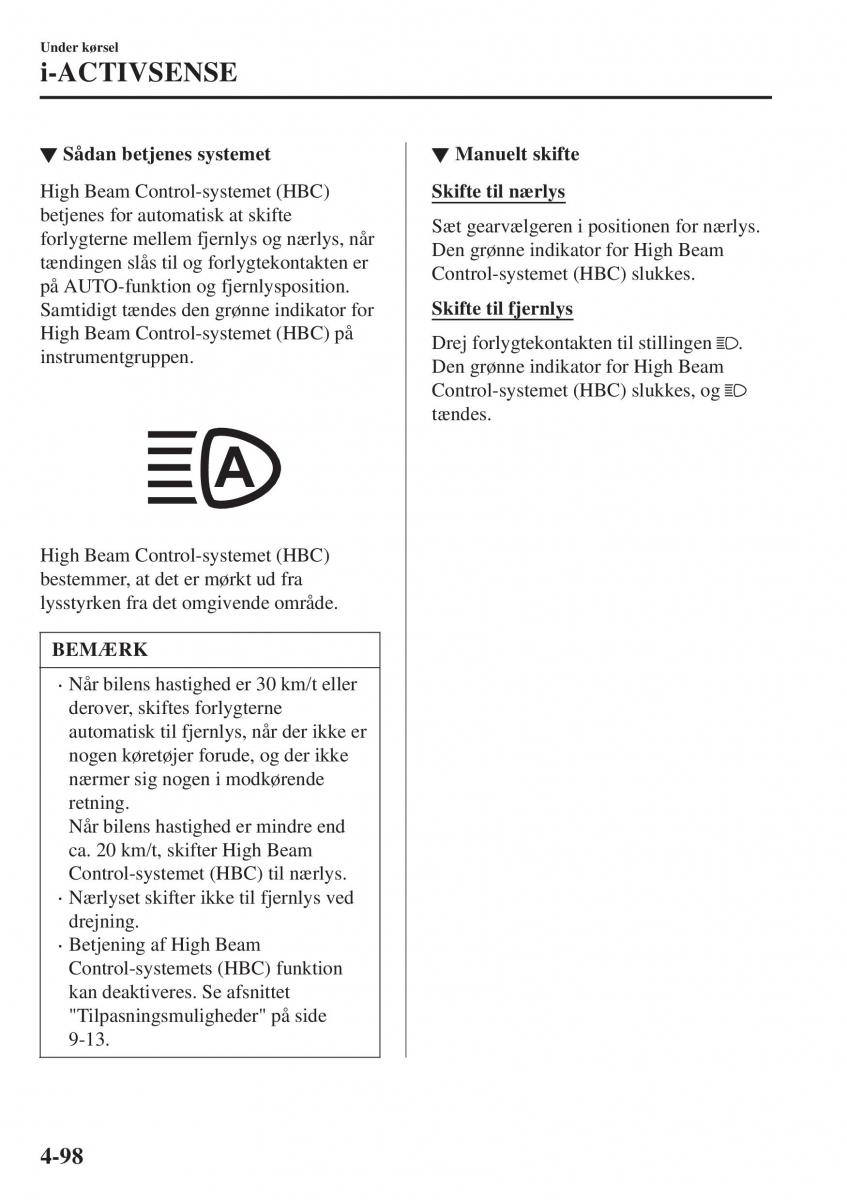 Mazda CX 3 Bilens instruktionsbog / page 234