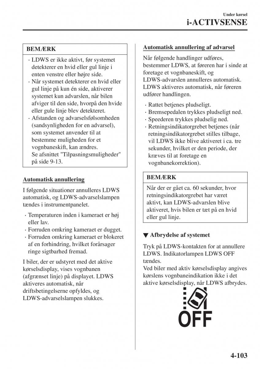 Mazda CX 3 Bilens instruktionsbog / page 239