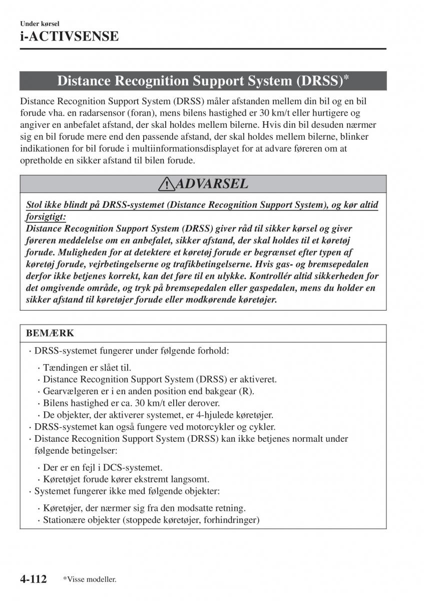 Mazda CX 3 Bilens instruktionsbog / page 248