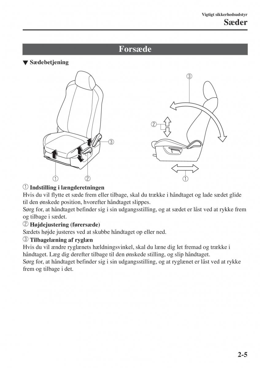 Mazda CX 3 Bilens instruktionsbog / page 25