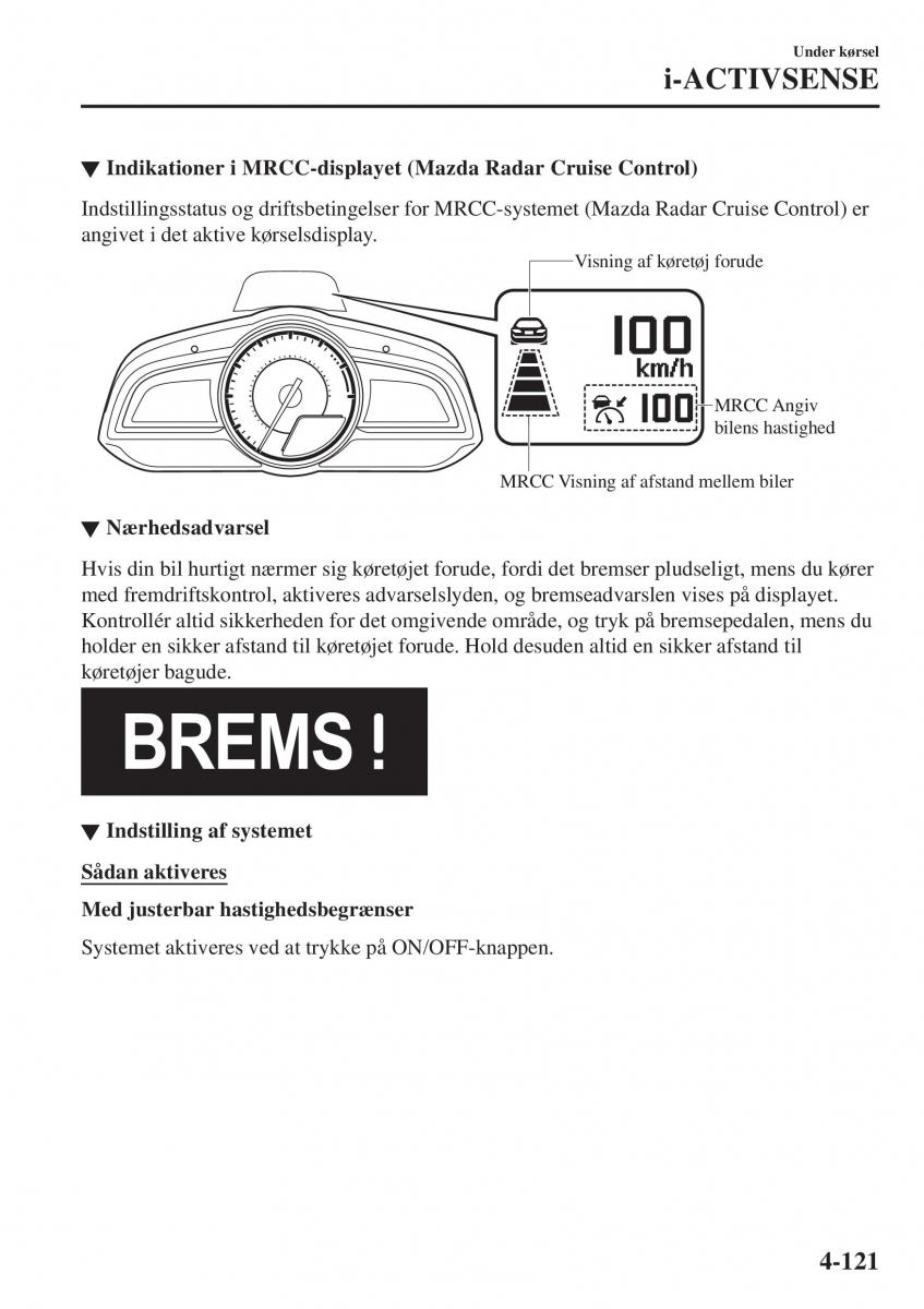 Mazda CX 3 Bilens instruktionsbog / page 257