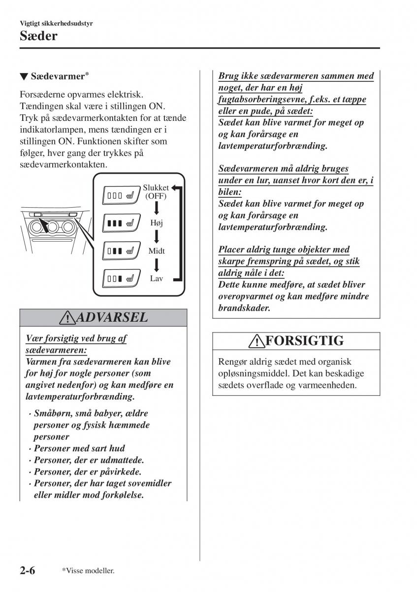 Mazda CX 3 Bilens instruktionsbog / page 26