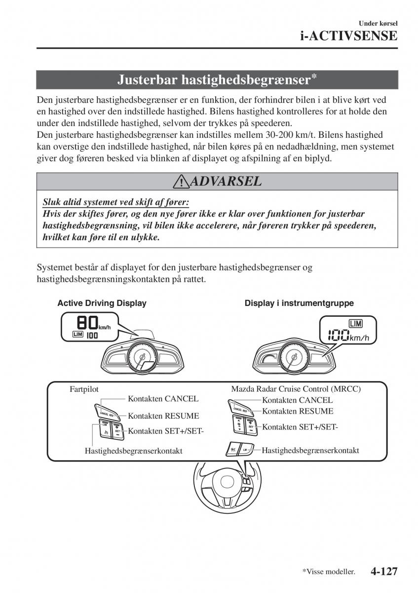 Mazda CX 3 Bilens instruktionsbog / page 263