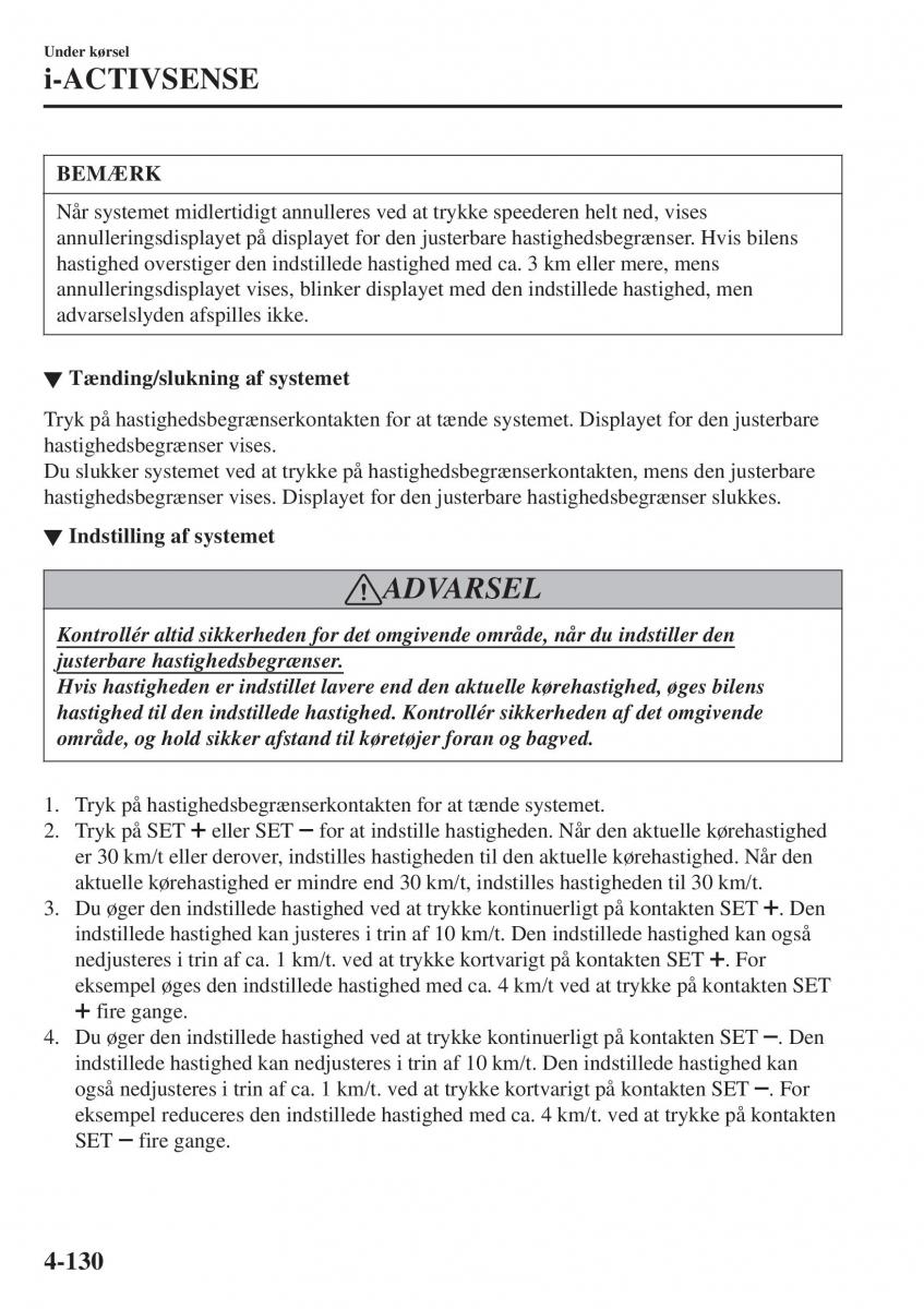 Mazda CX 3 Bilens instruktionsbog / page 266